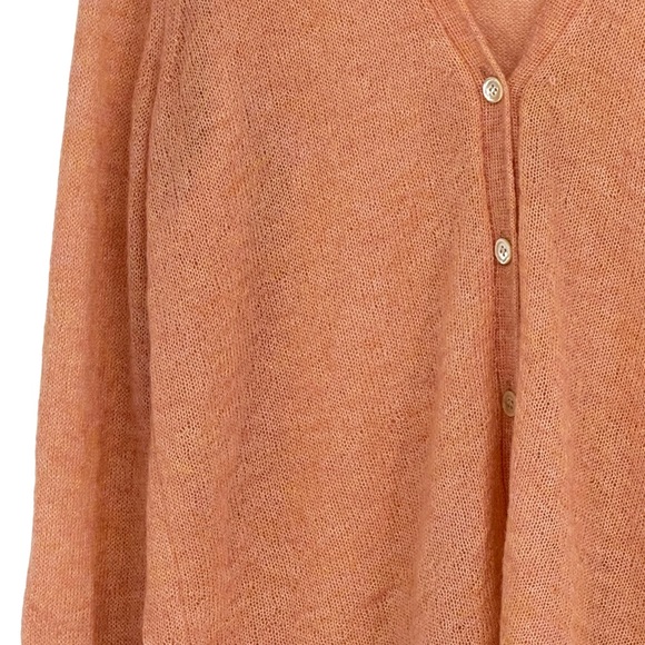 NWT J Crew Size Large Dusty Peach Kid Mohair/Polyamide V-Neck Boyfriend Cardigan - Picture 4 of 13